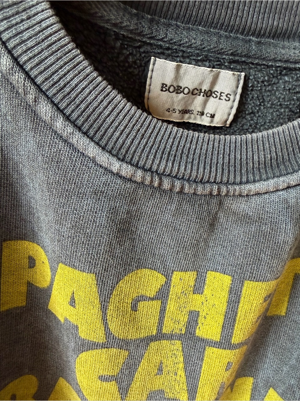 Bobo Choses Graphic Crewneck Sweater with Yellow Print - Picture 2 of 3